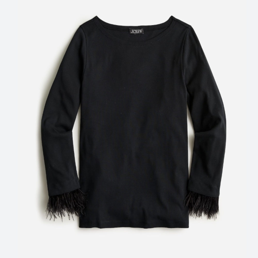 J.Crew Feather-trim long-sleeve shirt